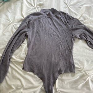 Missguided Ribbed Gray Top